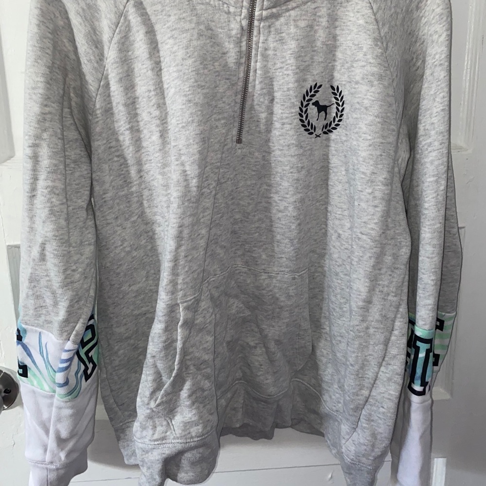 Pink quarter zip up sweater